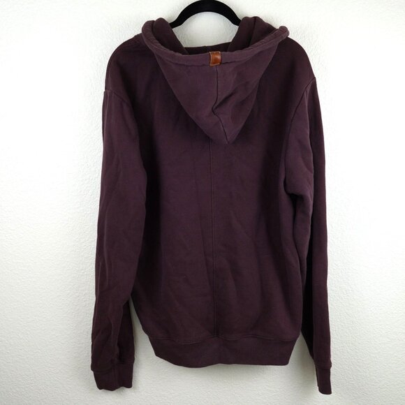 Fundamental‎ Coast Maroon 1/4 Zip Hoodie Size M Cozy Cotton Blend Pullover - Picture 5 of 9